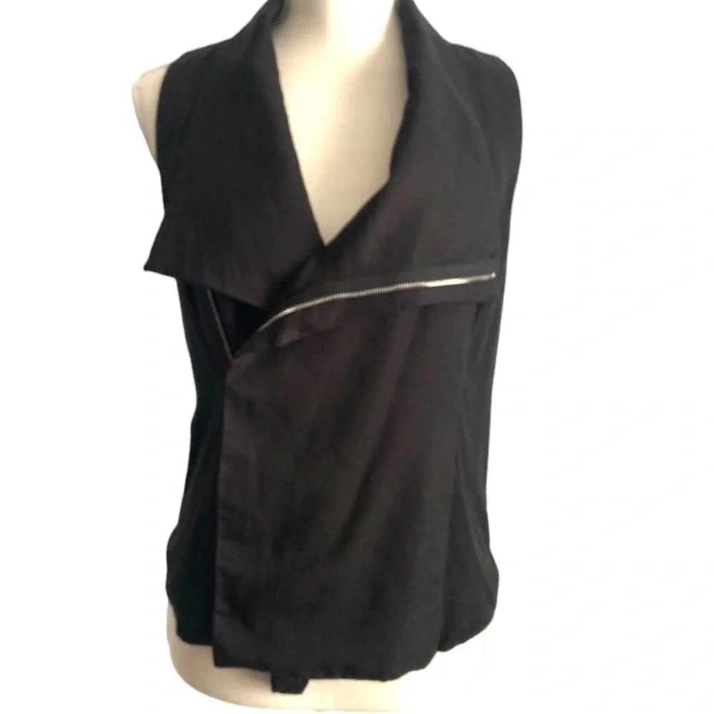 Stitch Fix Pixley Malynn Soft Moto Vest for Asymmetrical Zip Front M Black - Picture 1 of 16